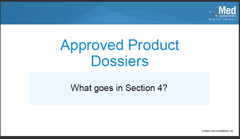 AMCP Format for Formulary Dossiers Series – What’s in an Approved Product Dossier? Section Four
